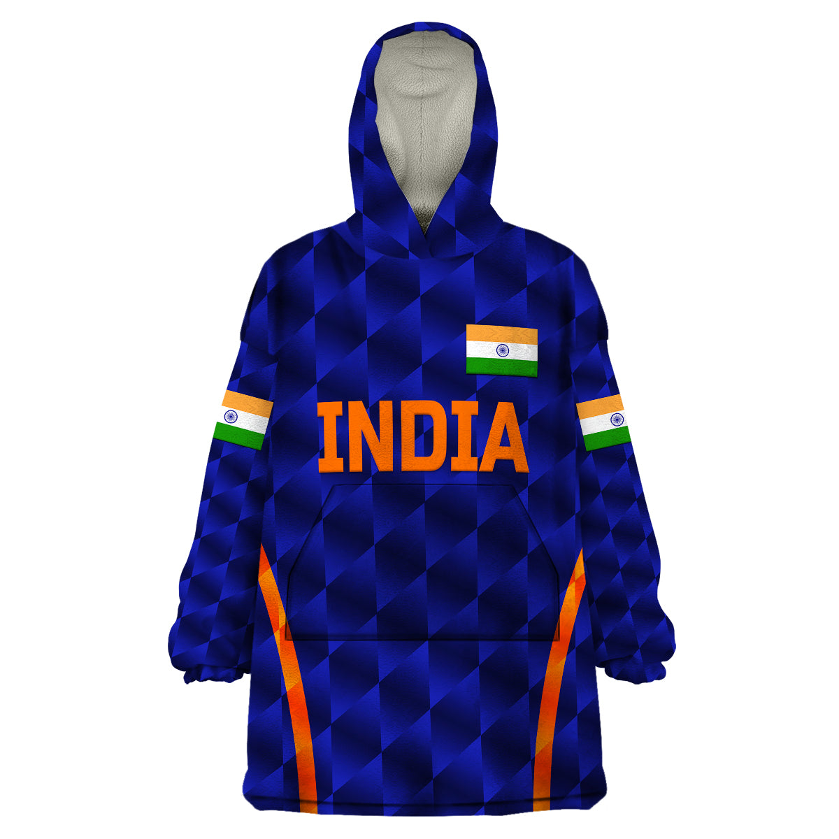 (Custom Personalised) India Cricket Wearable Blanket Hoodie Men In Blue Unique - Blue LT8 - Wonder Print Shop