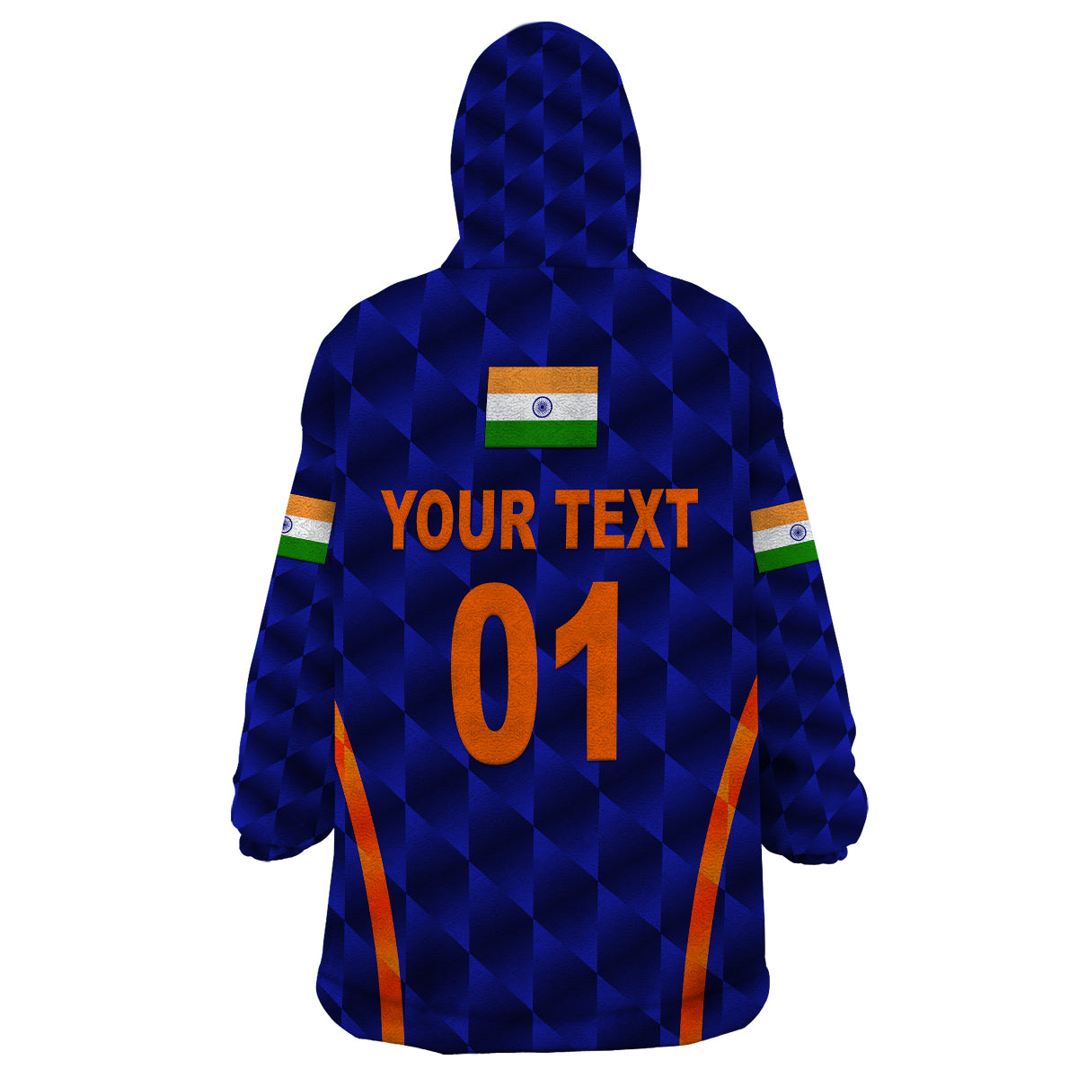 (Custom Personalised) India Cricket Wearable Blanket Hoodie Men In Blue Unique - Blue LT8 - Wonder Print Shop