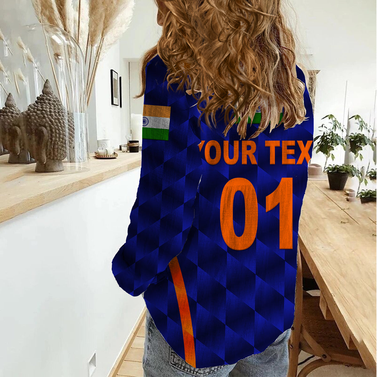 (Custom Personalised) India Cricket Women Casual Shirt Men In Blue Unique - Blue LT8 - Wonder Print Shop