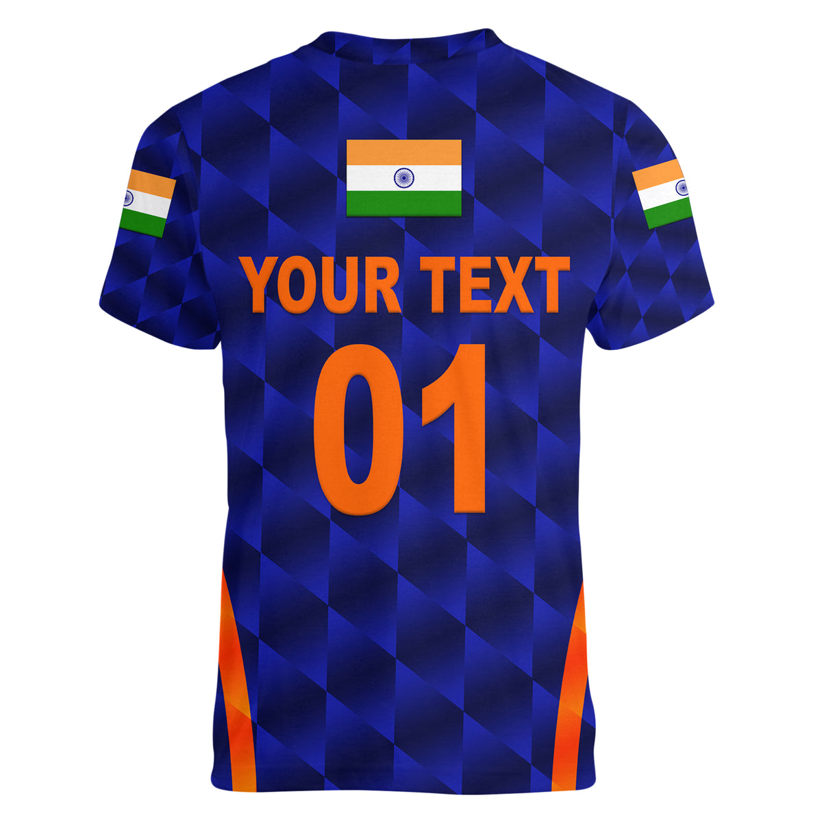 (Custom Personalised) India Cricket Women V Neck T Shirt Men In Blue Unique - Blue LT8 - Wonder Print Shop
