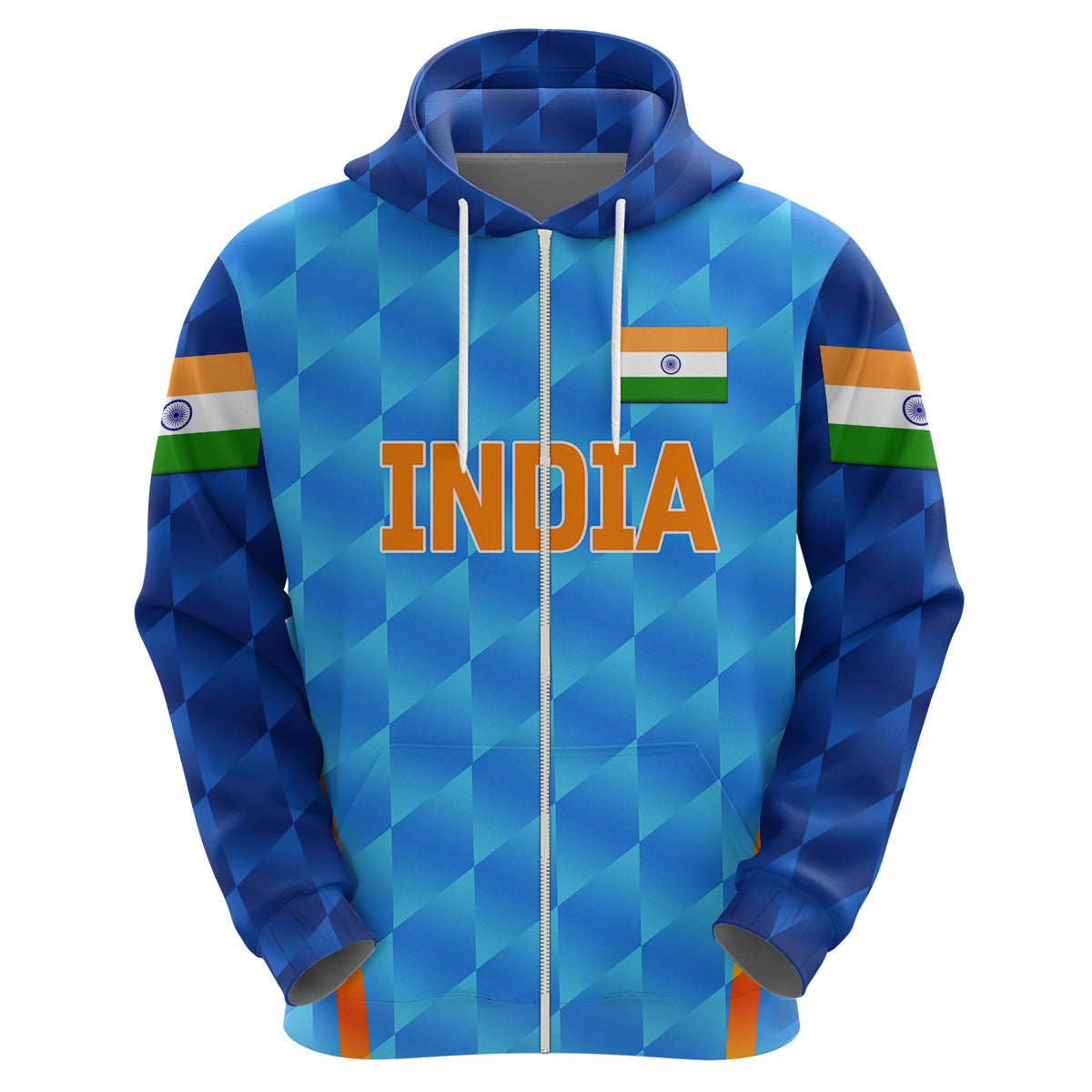 Custom India CrickeHoodie Men In Blue Unique Light Blue LT8 - Wonder Print Shop