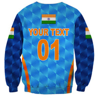 (Custom Personalised) India Cricket Sweatshirt Men In Blue Unique - Light Blue LT8 - Wonder Print Shop
