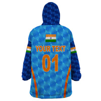 (Custom Personalised) India Cricket Wearable Blanket Hoodie Men In Blue Unique - Light Blue LT8 - Wonder Print Shop