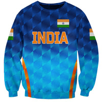 (Custom Personalised) India Cricket Sweatshirt Men In Blue Unique - Gradient Blue LT8 - Wonder Print Shop