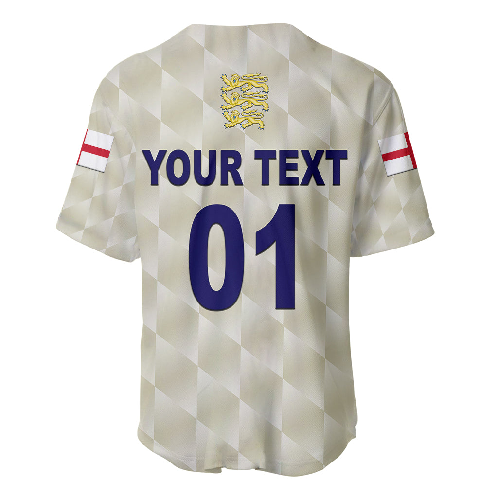 (Custom Personalised) England Cricket Baseball Jersey Unique - Beige LT8 - Wonder Print Shop