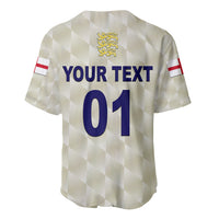 (Custom Personalised) England Cricket Baseball Jersey Unique - Beige LT8 - Wonder Print Shop