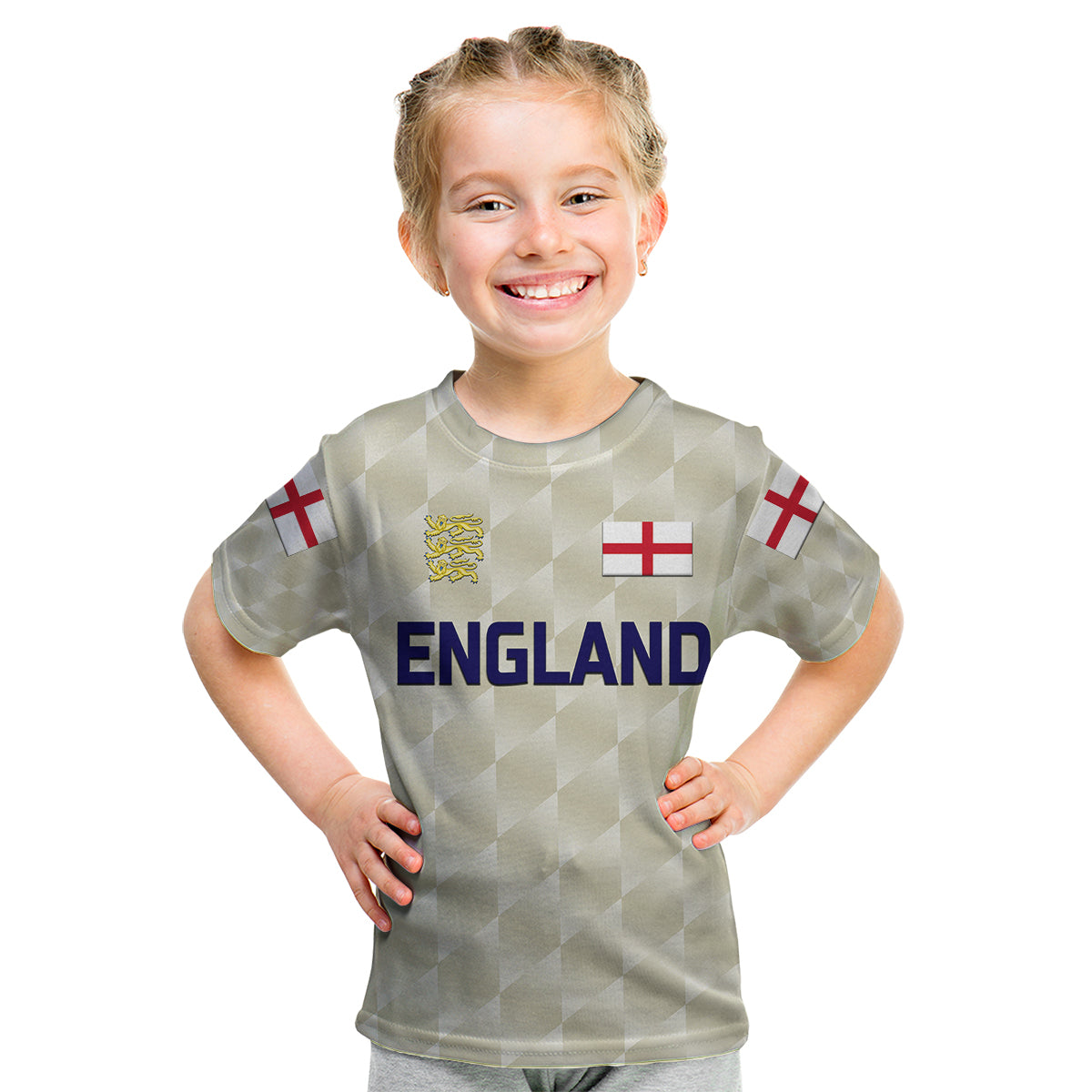 (Custom Personalised) England Cricket Kid T Shirt Unique - Beige LT8 - Wonder Print Shop