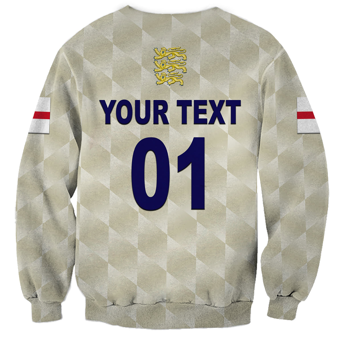 (Custom Personalised) England Cricket Sweatshirt Unique - Beige LT8 - Wonder Print Shop