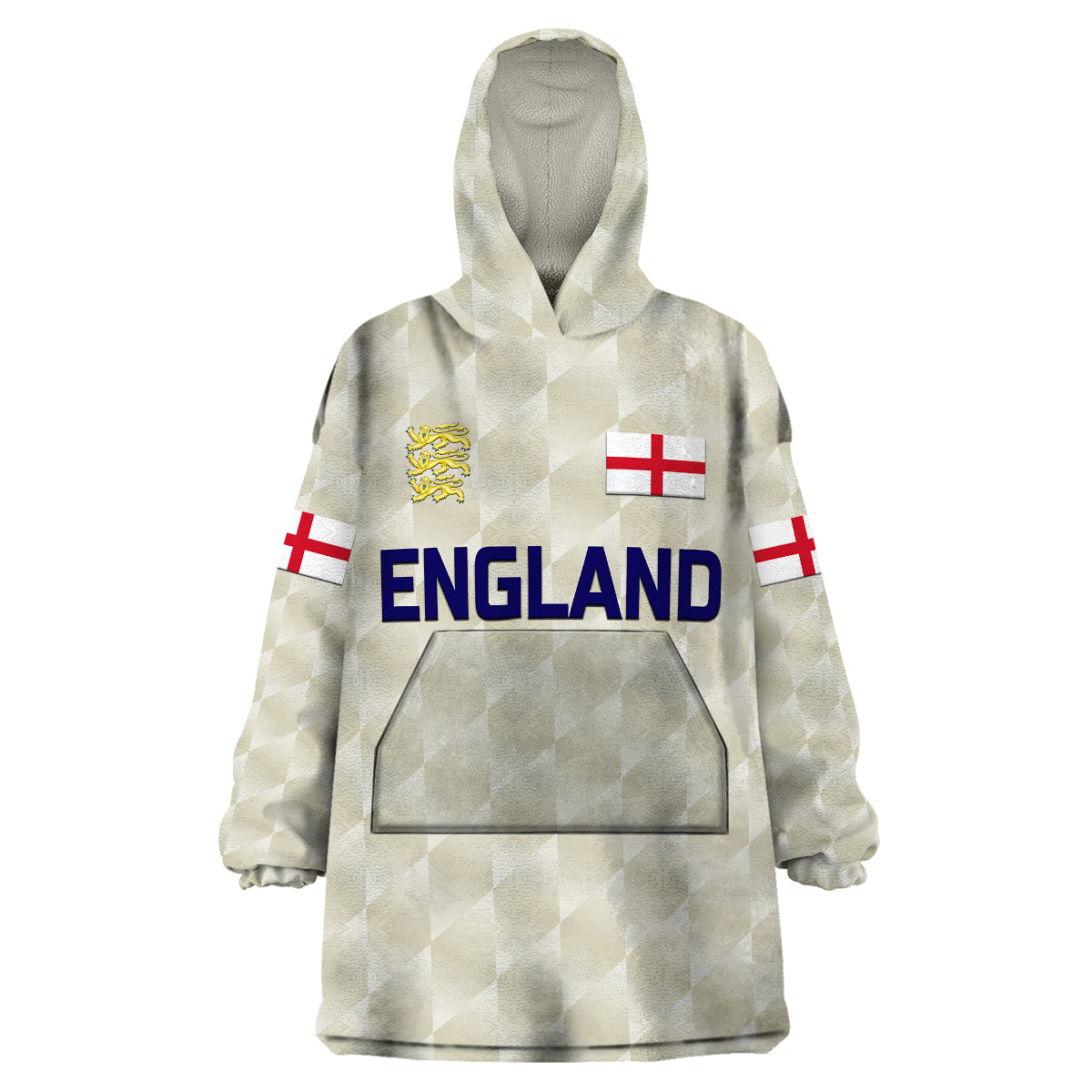 (Custom Personalised) England Cricket Wearable Blanket Hoodie Unique - Beige LT8 - Wonder Print Shop