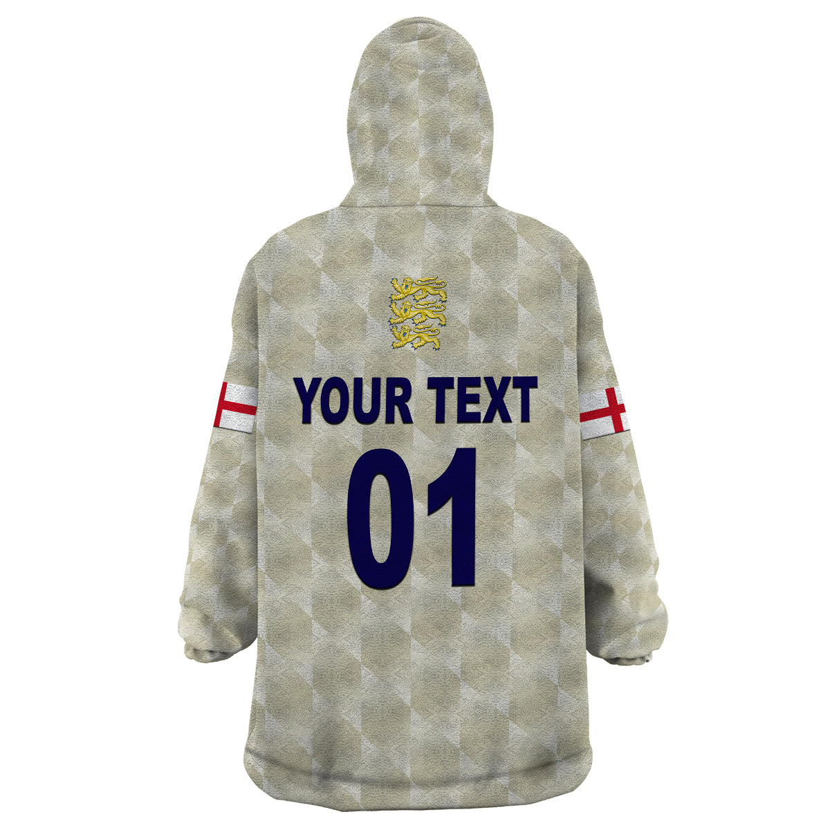 (Custom Personalised) England Cricket Wearable Blanket Hoodie Unique - Beige LT8 - Wonder Print Shop