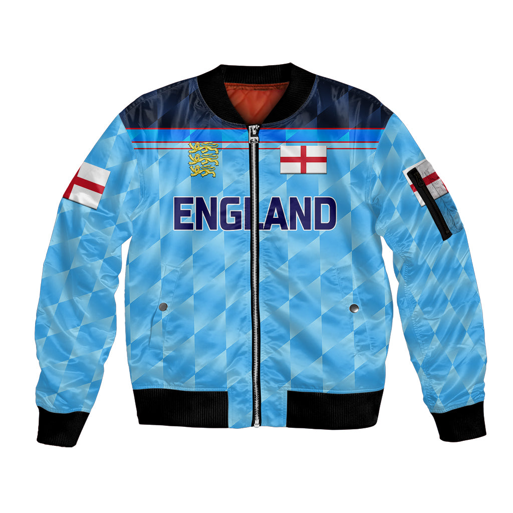 (Custom Personalised) England Cricket Sleeve Zip Bomber Jacket Unique - Blue LT8 - Wonder Print Shop