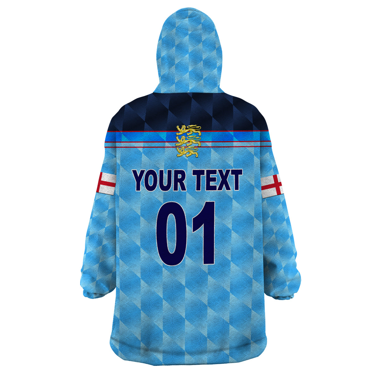 (Custom Personalised) England Cricket Wearable Blanket Hoodie Unique - Blue LT8 - Wonder Print Shop