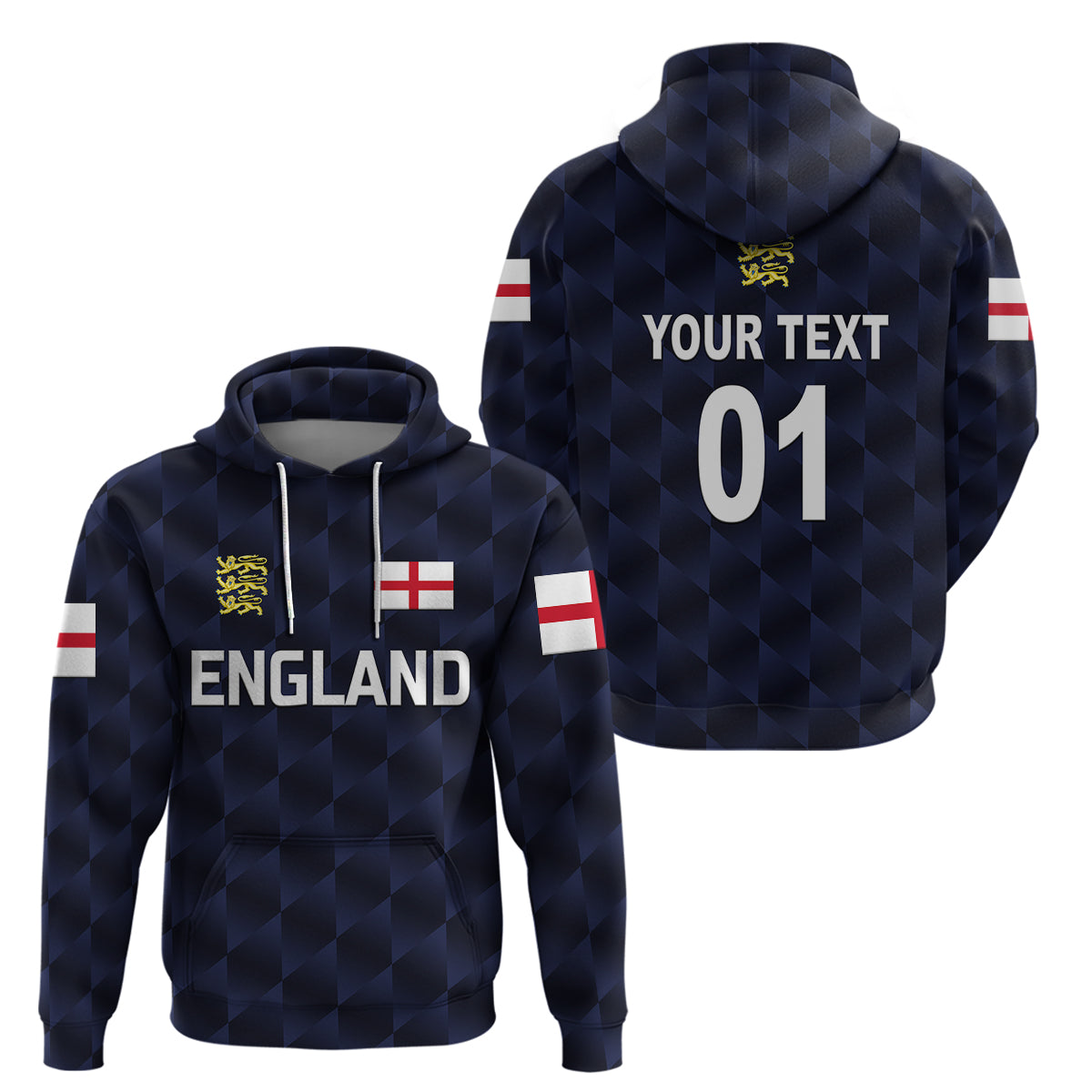 Custom England CrickeHoodie Unique Navy LT8 - Wonder Print Shop