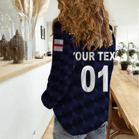 (Custom Personalised) England Cricket Women Casual Shirt Unique - Navy LT8 - Wonder Print Shop
