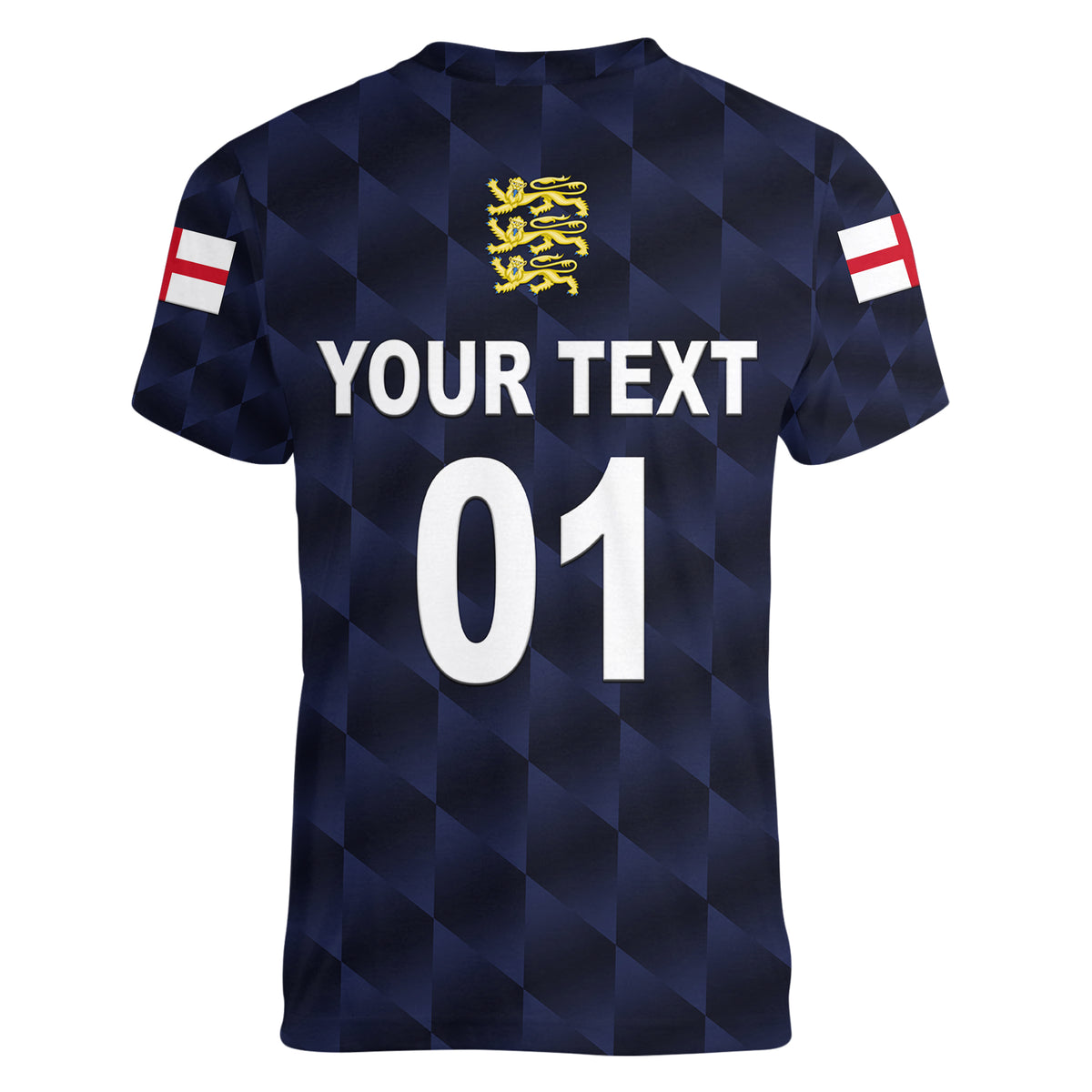 (Custom Personalised) England Cricket Women V Neck T Shirt Unique - Navy LT8 - Wonder Print Shop