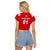 (Custom Personalised) England Cricket Raglan Cropped T Shirt Unique - Red LT8 - Wonder Print Shop
