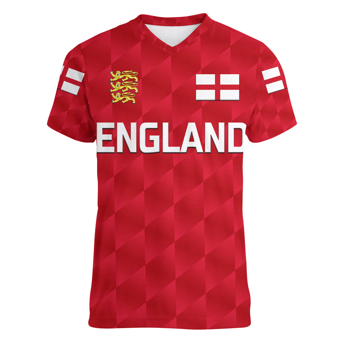 (Custom Personalised) England Cricket Women V Neck T Shirt Unique - Red LT8 - Wonder Print Shop