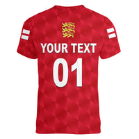 (Custom Personalised) England Cricket Women V Neck T Shirt Unique - Red LT8 - Wonder Print Shop