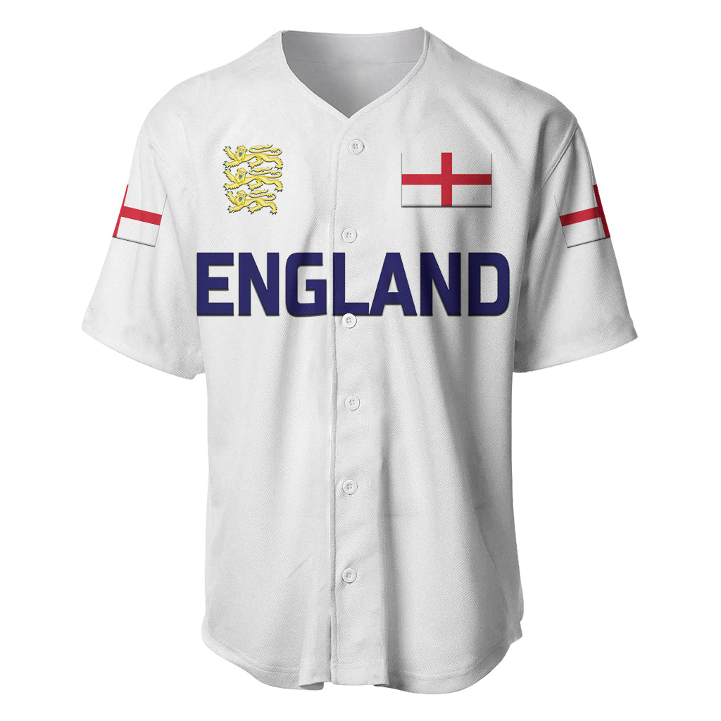 (Custom Personalised) England Cricket Baseball Jersey Unique - White LT8 - Wonder Print Shop