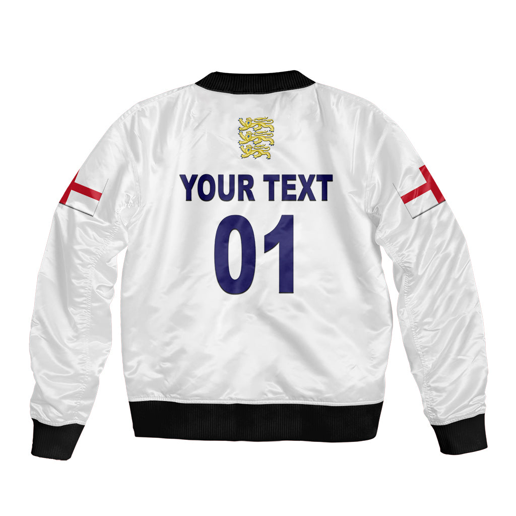 (Custom Personalised) England Cricket Bomber Jacket Unique - White LT8 - Wonder Print Shop