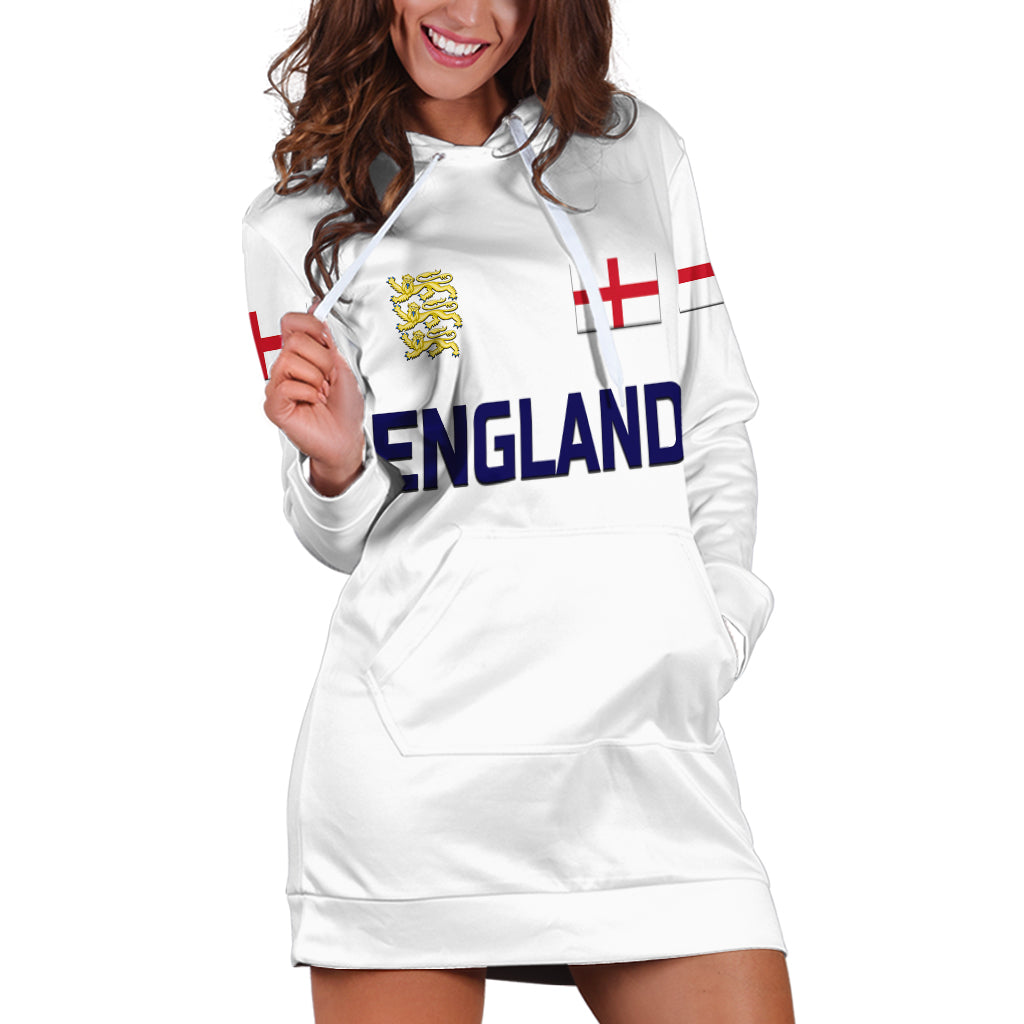 (Custom Personalised) England Cricket Hoodie Dress Unique - White LT8 - Wonder Print Shop