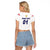 (Custom Personalised) England Cricket Raglan Cropped T Shirt Unique - White LT8 - Wonder Print Shop