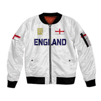(Custom Personalised) England Cricket Sleeve Zip Bomber Jacket Unique - White LT8 - Wonder Print Shop