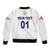 (Custom Personalised) England Cricket Sleeve Zip Bomber Jacket Unique - White LT8 - Wonder Print Shop
