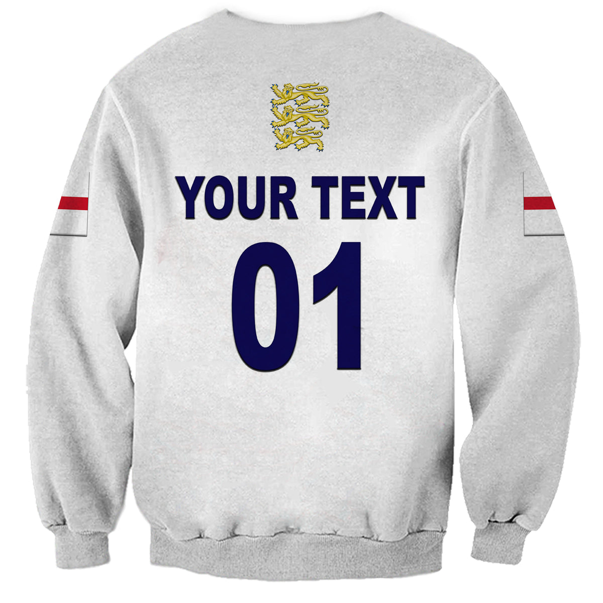 (Custom Personalised) England Cricket Sweatshirt Unique - White LT8 - Wonder Print Shop