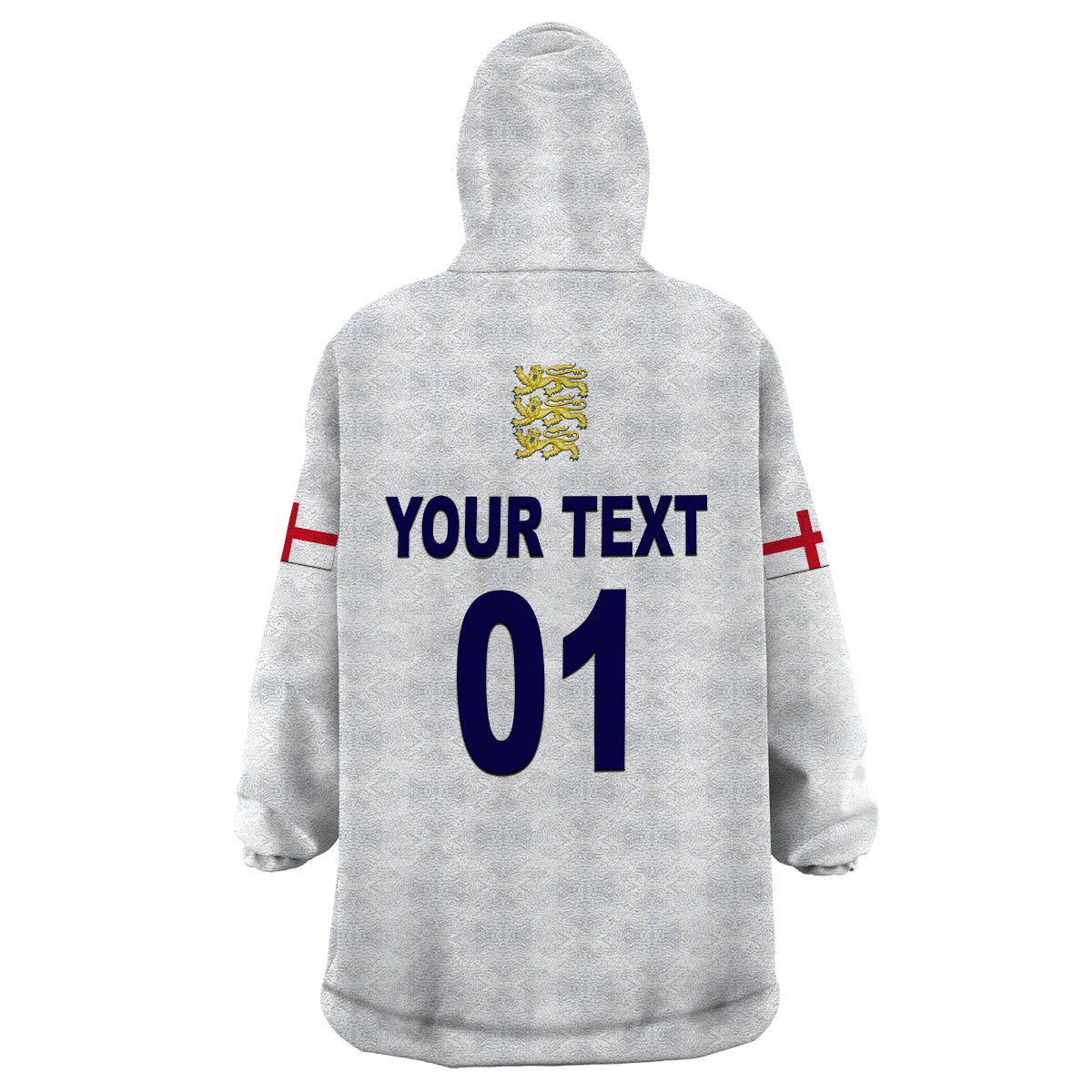 (Custom Personalised) England Cricket Wearable Blanket Hoodie Unique - White LT8 - Wonder Print Shop