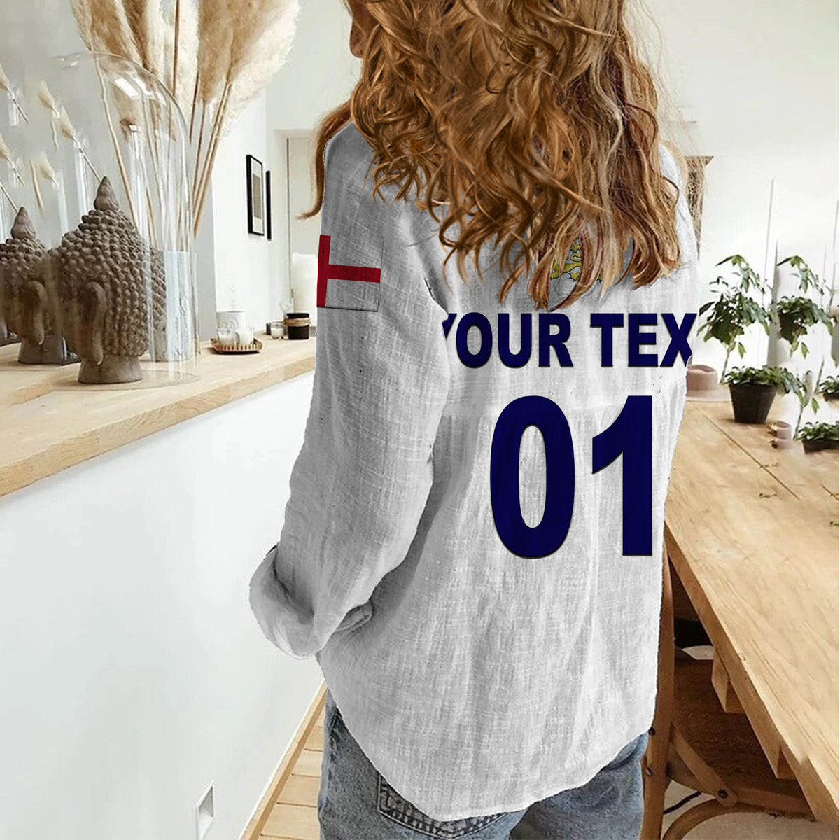(Custom Personalised) England Cricket Women Casual Shirt Unique - White LT8 - Wonder Print Shop