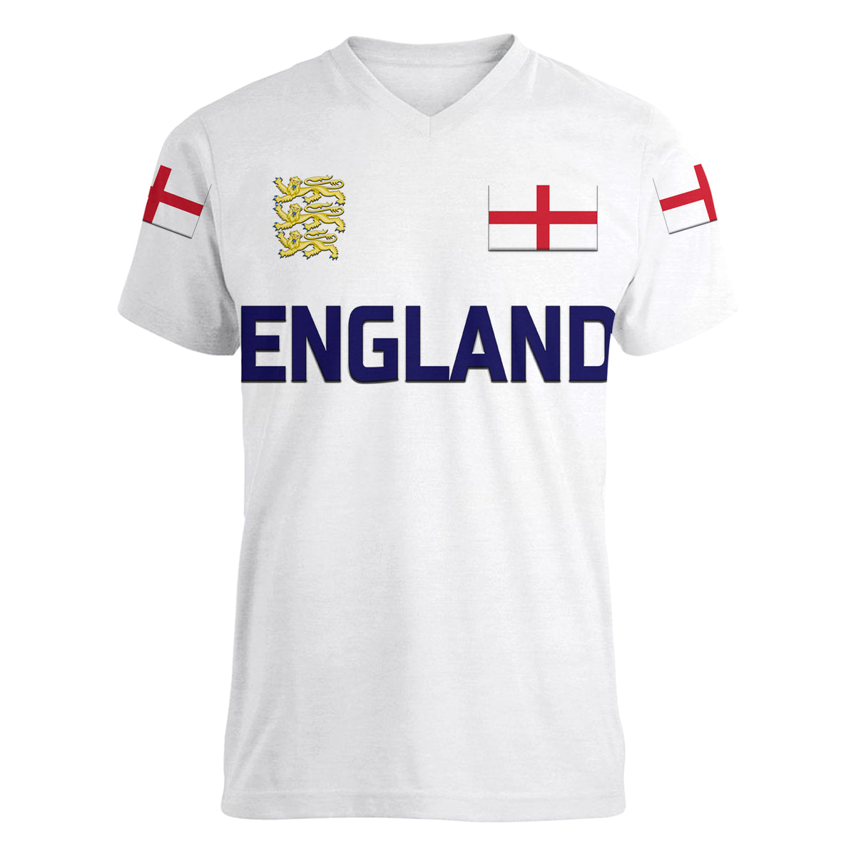 (Custom Personalised) England Cricket Women V Neck T Shirt Unique - White LT8 - Wonder Print Shop