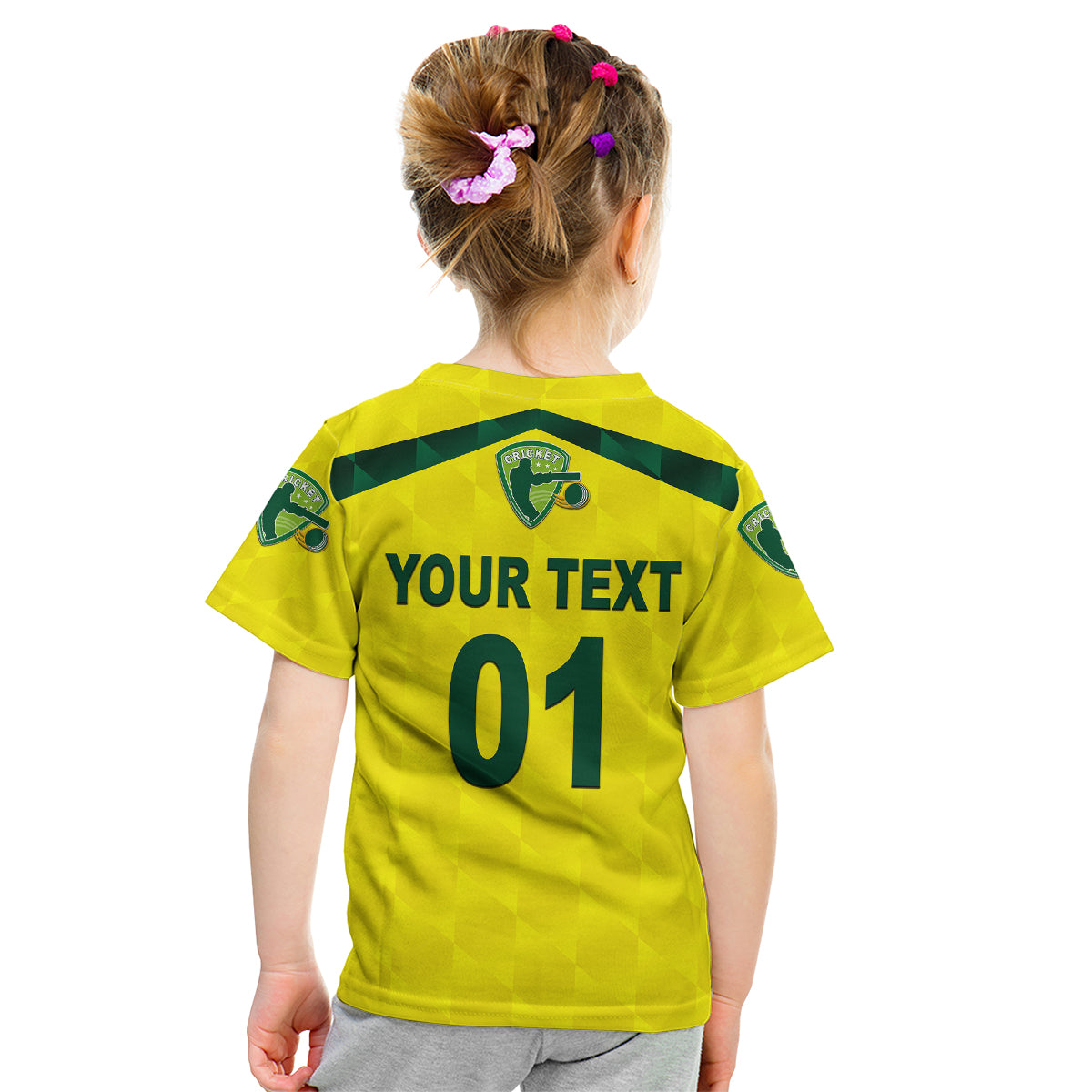 (Custom Personalised) Australia Cricket Kid T Shirt Aussie Unique - Yellow LT8 - Wonder Print Shop