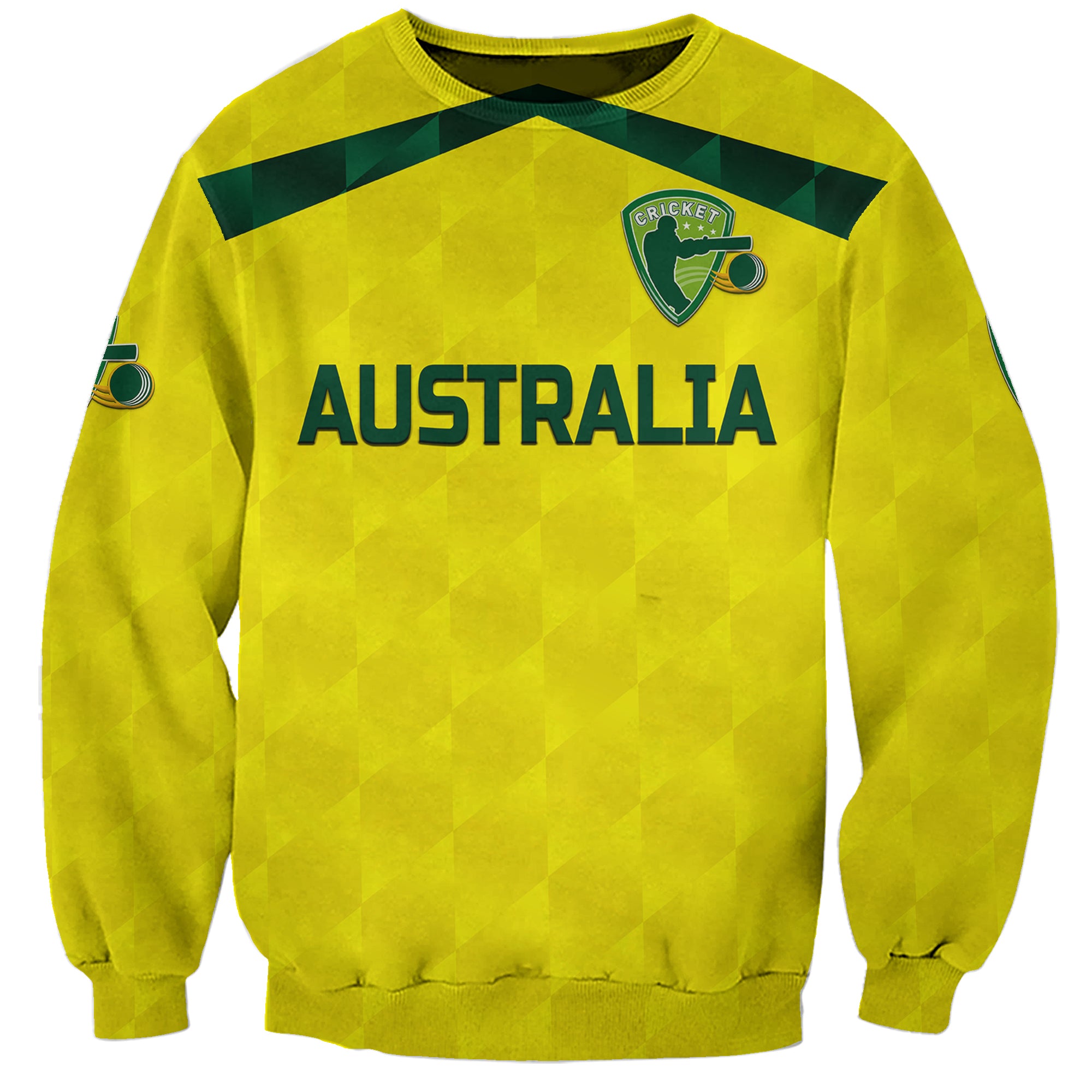 (Custom Personalised) Australia Cricket Sweatshirt Aussie Unique - Yellow LT8 - Wonder Print Shop