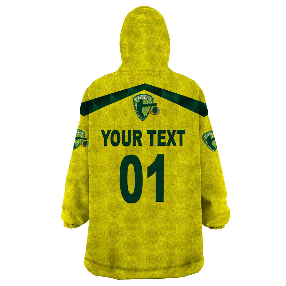 (Custom Personalised) Australia Cricket Wearable Blanket Hoodie Aussie Unique - Yellow LT8 - Wonder Print Shop