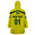 (Custom Personalised) Australia Cricket Wearable Blanket Hoodie Aussie Unique - Yellow LT8 - Wonder Print Shop