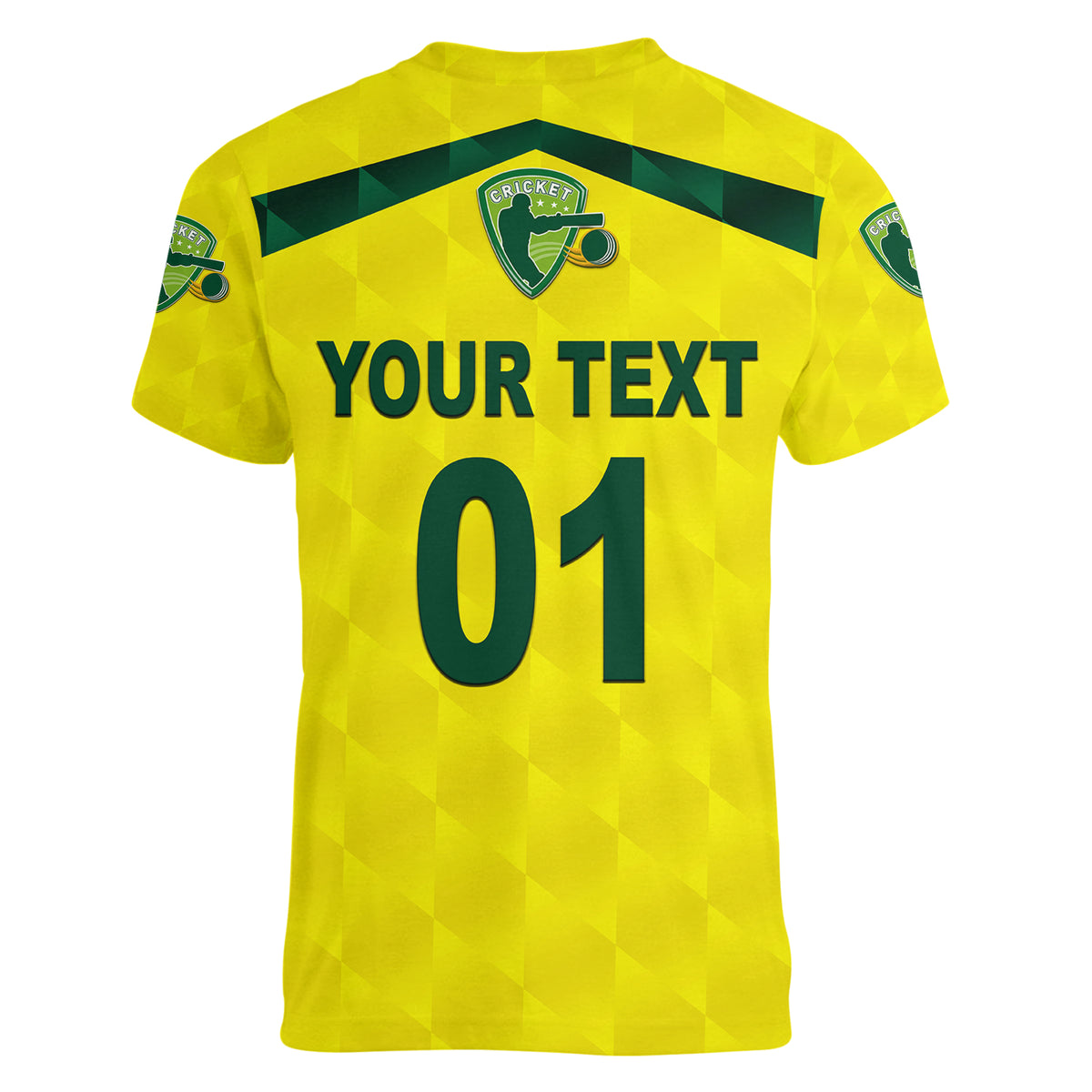 (Custom Personalised) Australia Cricket Women V Neck T Shirt Aussie Unique - Yellow LT8 - Wonder Print Shop