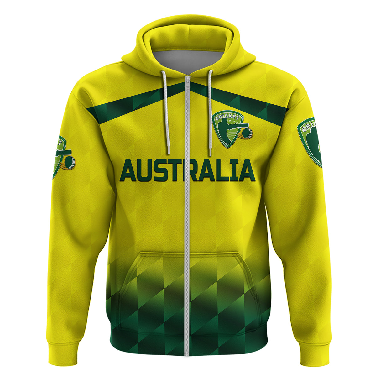 Custom Australia CrickeHoodie Aussie Unique Gradient Yellow Vibes LT8 - Wonder Print Shop