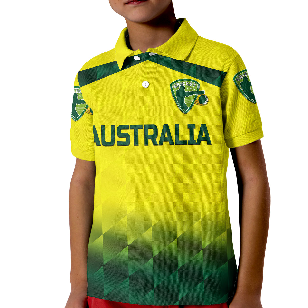 Custom Australia Cricket Polo Shirt for Kid Aussie Unique Gradient Yellow Vibes LT8 - Wonder Print Shop