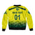 (Custom Personalised) Australia Cricket Sleeve Zip Bomber Jacket Aussie Unique - Gradient Yellow Vibes LT8 - Wonder Print Shop