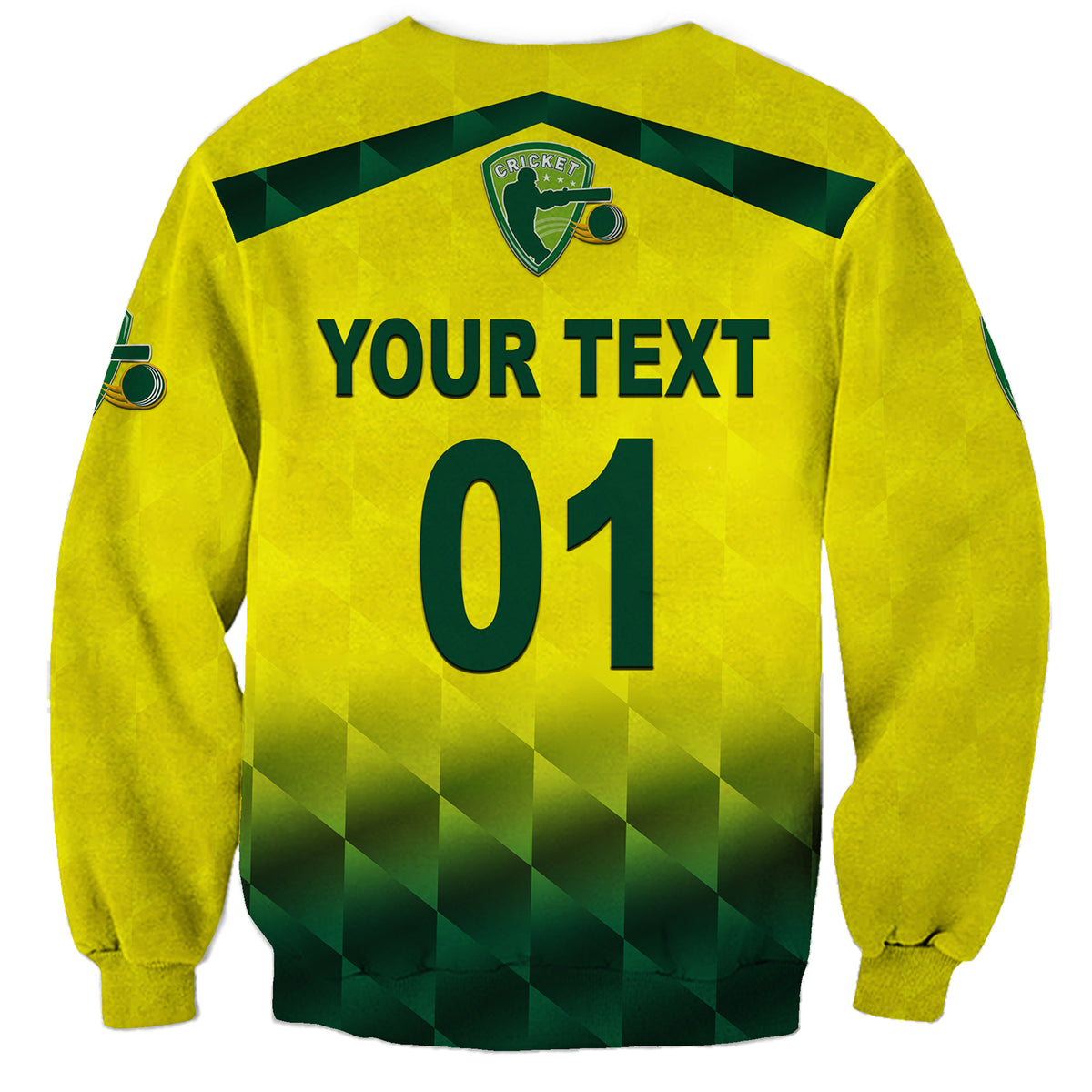 (Custom Personalised) Australia Cricket Sweatshirt Aussie Unique - Gradient Yellow Vibes LT8 - Wonder Print Shop