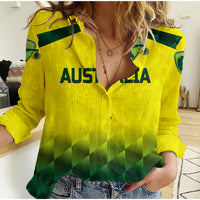 (Custom Personalised) Australia Cricket Women Casual Shirt Aussie Unique - Gradient Yellow Vibes LT8 - Wonder Print Shop