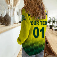 (Custom Personalised) Australia Cricket Women Casual Shirt Aussie Unique - Gradient Yellow Vibes LT8 - Wonder Print Shop