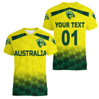 (Custom Personalised) Australia Cricket Women V Neck T Shirt Aussie Unique - Gradient Yellow Vibes LT8 - Wonder Print Shop