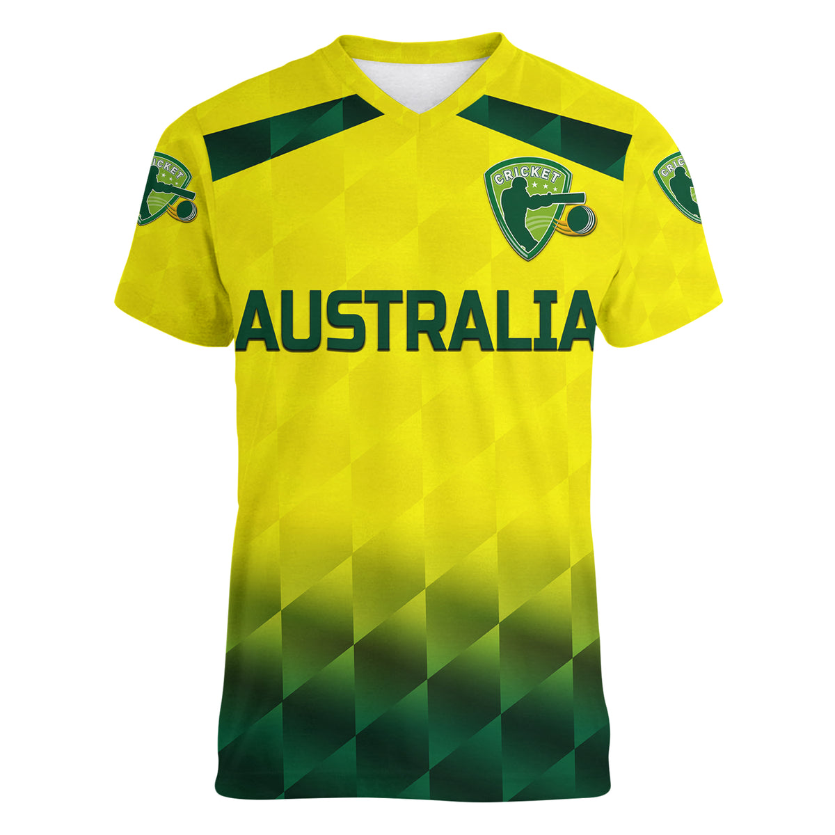(Custom Personalised) Australia Cricket Women V Neck T Shirt Aussie Unique - Gradient Yellow Vibes LT8 - Wonder Print Shop