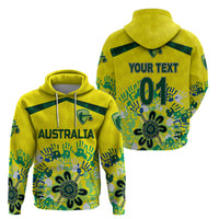 Custom Australia CrickeHoodie Aboriginal Style Unique Yellow LT8 - Wonder Print Shop