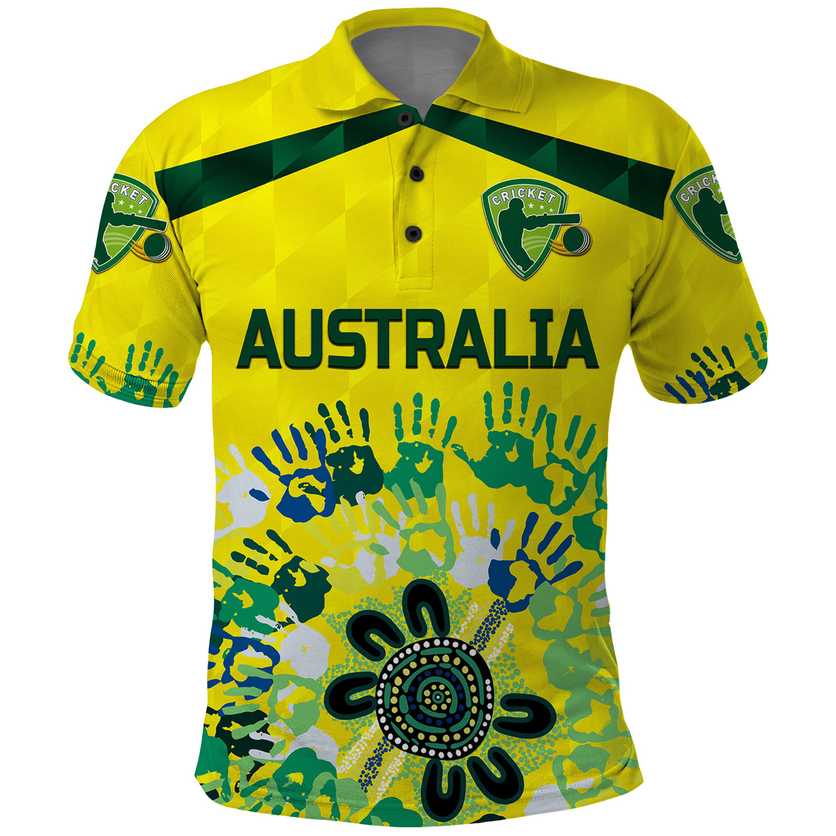 Custom Australia Cricket Polo Shirt Aboriginal Style Unique Yellow LT8 - Wonder Print Shop