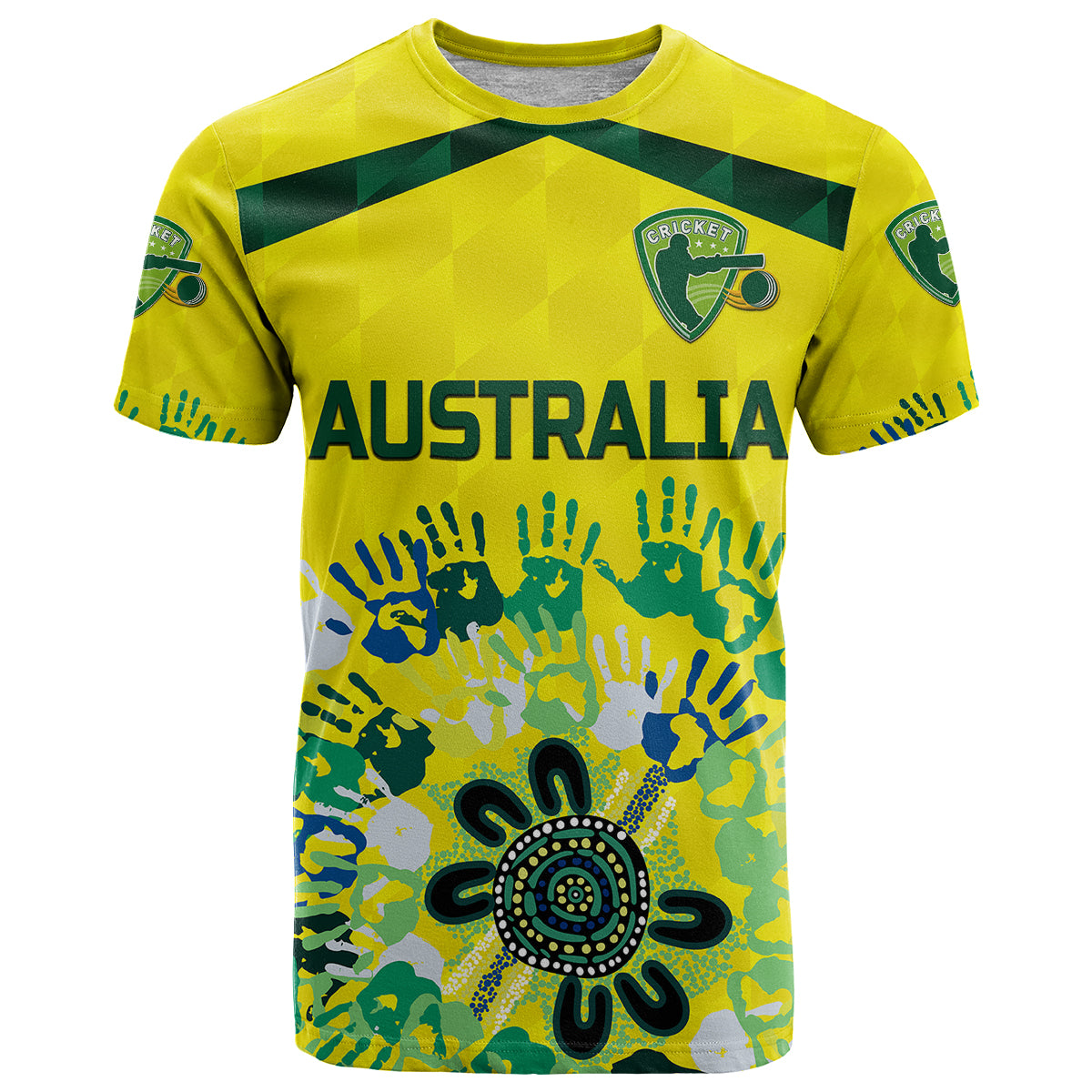 Custom Australia Cricket T Shirt Aboriginal Style Unique Yellow LT8 - Wonder Print Shop