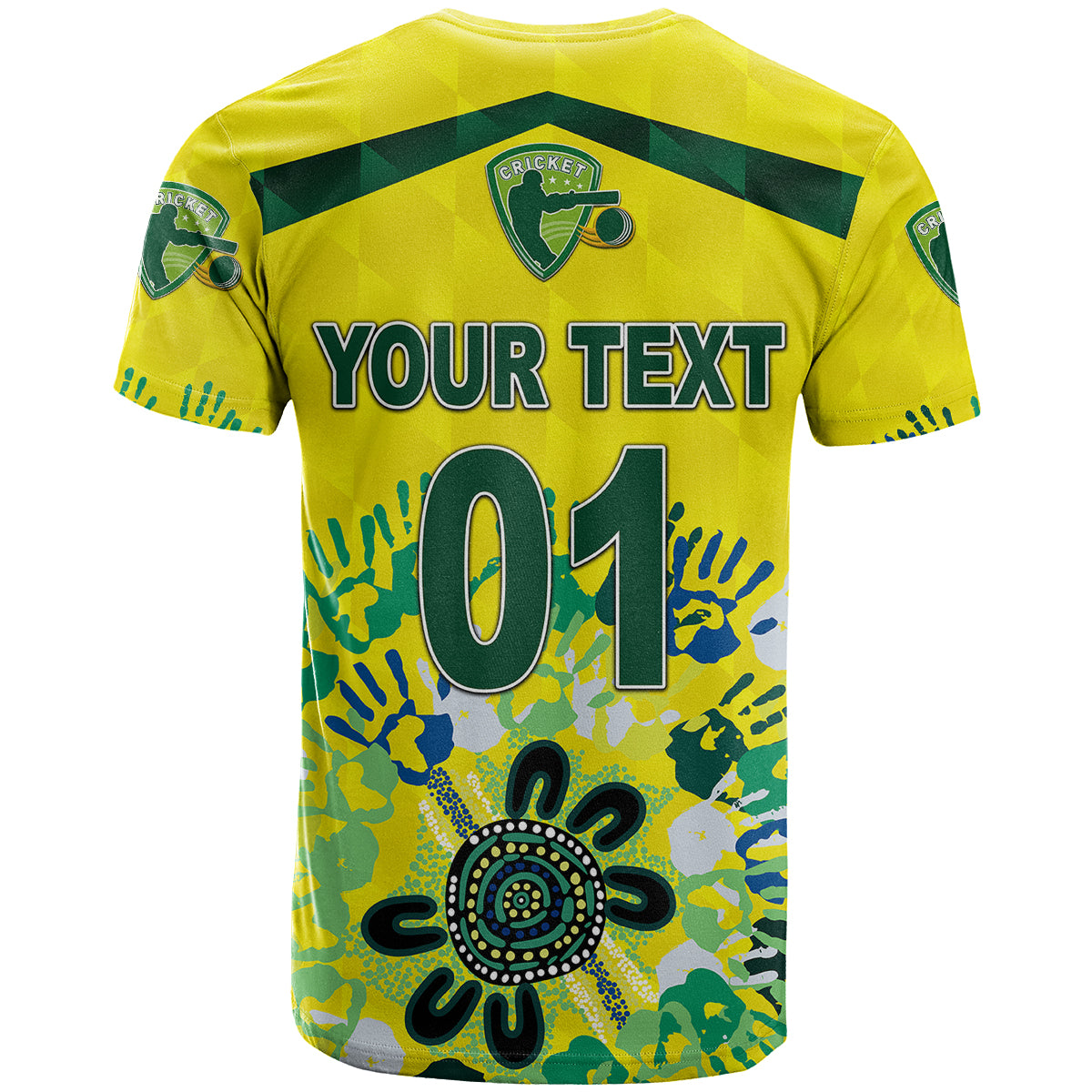 Custom Australia Cricket T Shirt Aboriginal Style Unique Yellow LT8 - Wonder Print Shop