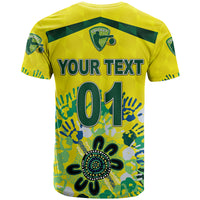 Custom Australia Cricket T Shirt Aboriginal Style Unique Yellow LT8 - Wonder Print Shop